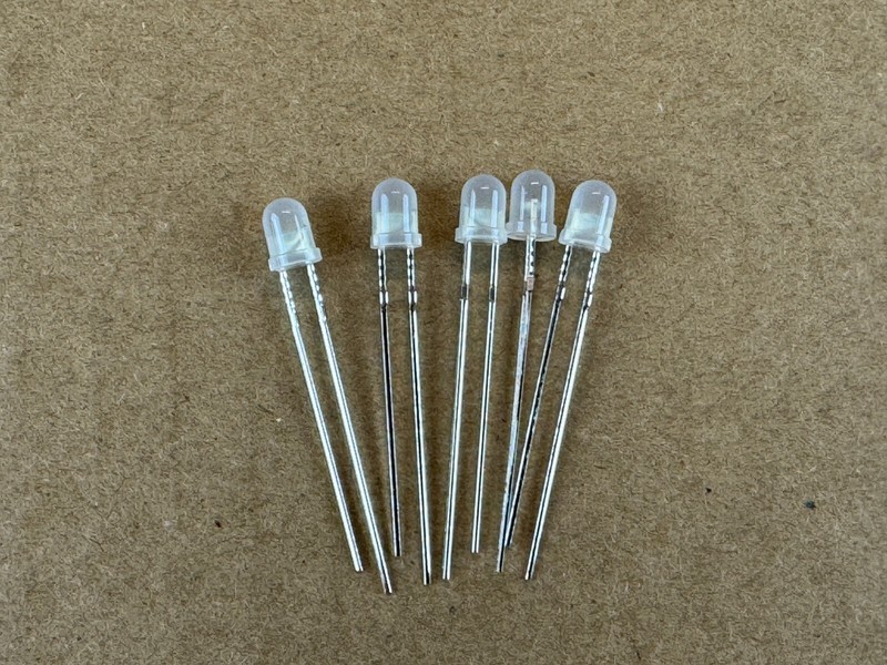 5 New FROSTED 8v 12v Grain-of-Wheat LED Lights 10v Lamp Bulbs 4MM Bare Wire