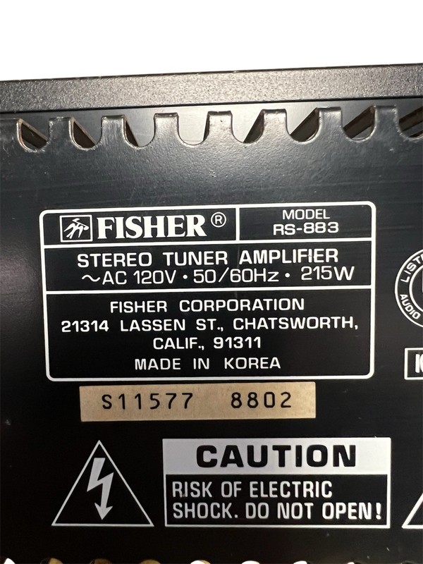 Vintage Fisher Studio-Standard RS-883 AM/FM Stereo Tuner Amplifier black working gallery