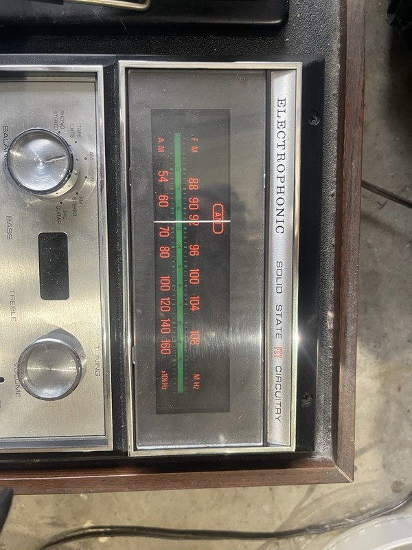 Vintage Electrophonic Solid State Stereo With Record Player And Tape Cartridge