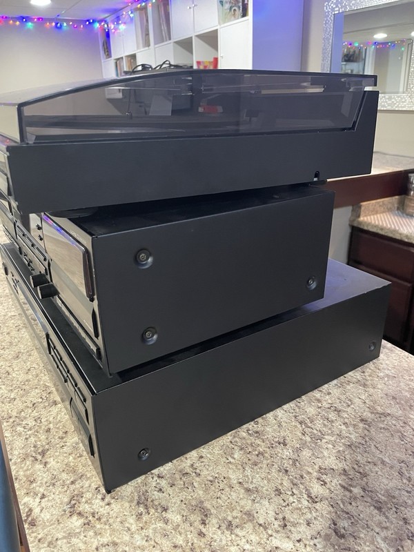 Vintage Kenwood Home Stereo System 5 Disc Cd Double Cassette Deck Turntable Read gallery