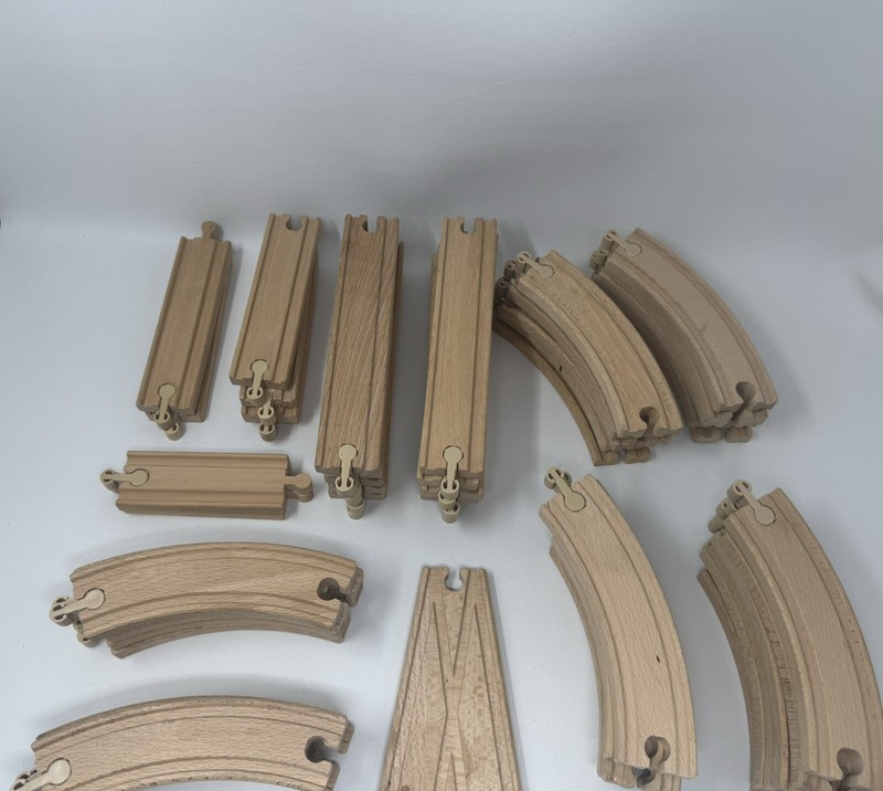 Wooden Train Track Lot Ikea 53 pieces Brio Thomas Compatible gallery