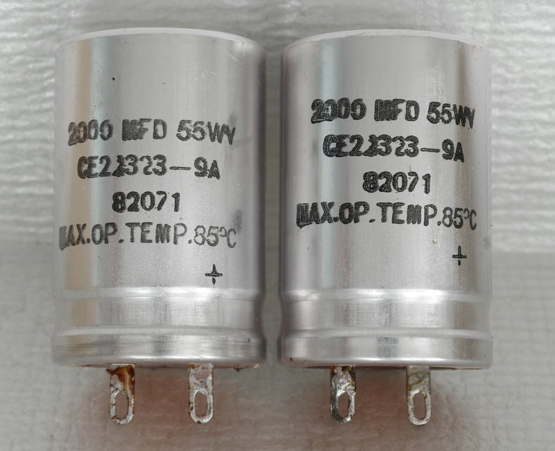 Fisher 390 Receiver Part : Pair of Main Capacitors 2000uF 55WV