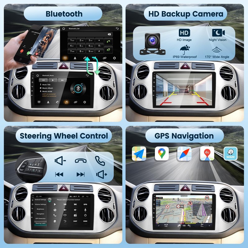 Podofo Car Radio Stereo Hifi Audio For Volkswagen Tiguan 2010-2015 Wireless gallery