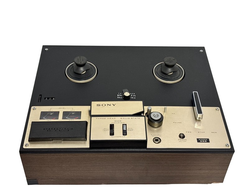 Vintage Sony TC-350 Reel to Reel Tape Recorder 3 Head FOR REPAIR Motors Spin