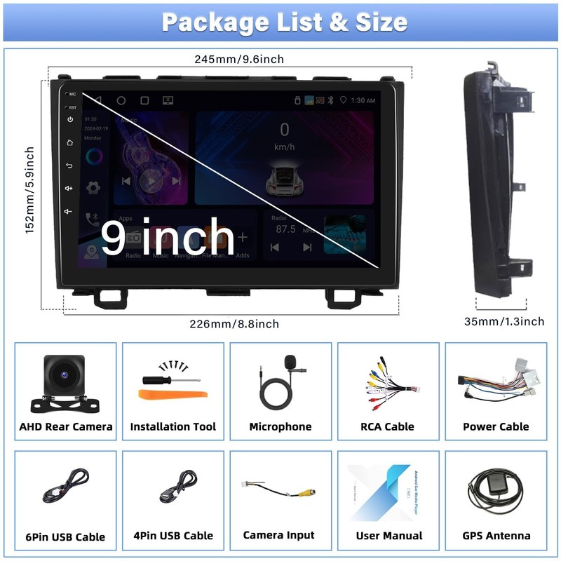 Zomolither 4G64G Android 13 Car Stereo Radio For Honda Crv 2007-2011 Apple gallery