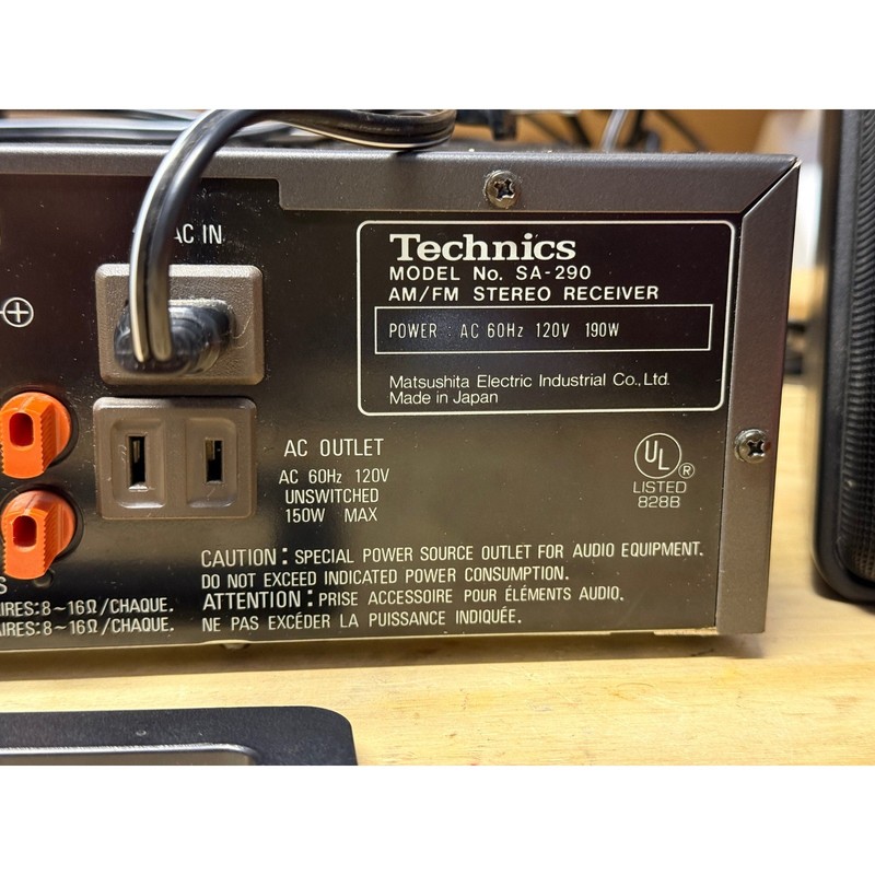 Technics SA-290 AMFM Stereo Receiver Quartz Digital Synthesizer tested works 80s gallery