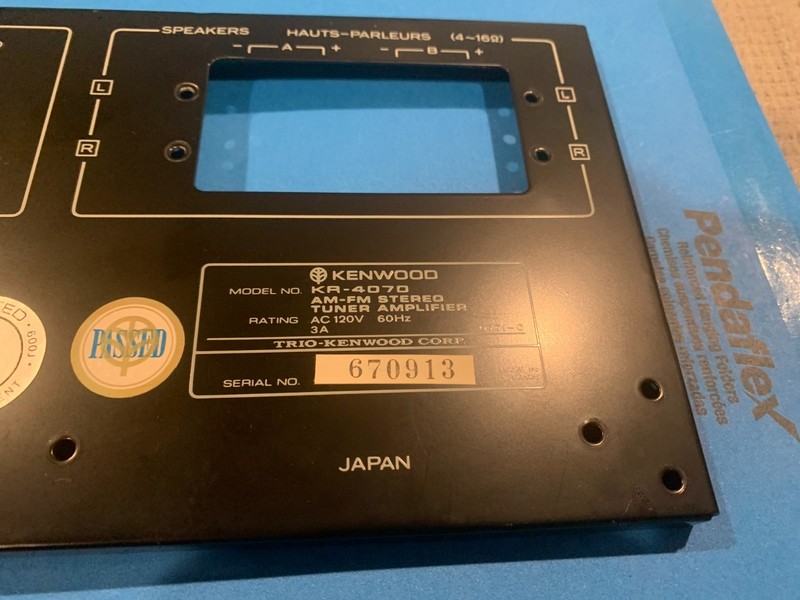 Kenwood KR-4070 Stereo Receiver Rear Panel gallery