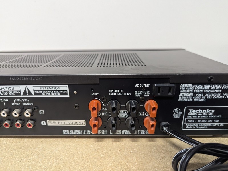 Vintage Technics SA-130 AM/FM Radio Stereo Receiver Black - For Parts gallery