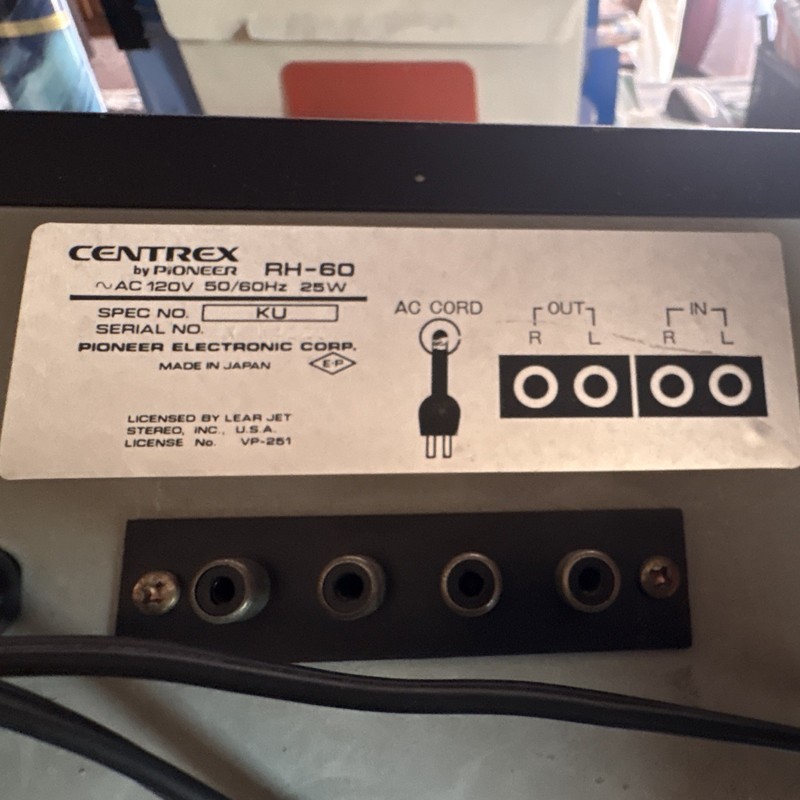 Centrex by Pioneer RH-60 8-Track Stereo Tape Deck 120V 60Hz 25W gallery