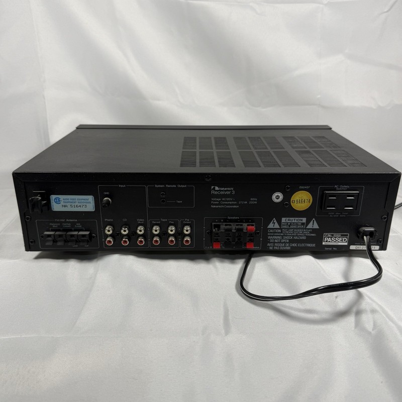Nakamichi Receiver 3, Phono / CD / Video / Tape / Pre-Amp Out! Clean, Works! gallery