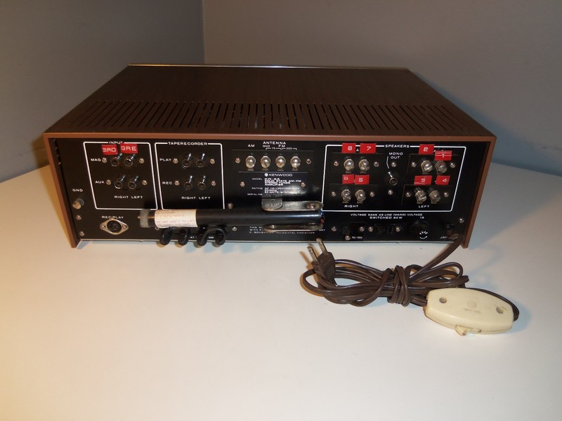 VTG Kenwood Model KR-44 Stereo Amplifier Receiver Wood Grain AM FM Phono Aux gallery