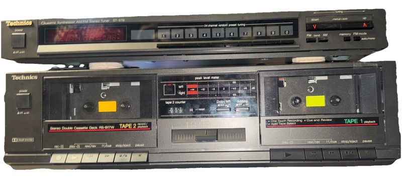 vintage Technics Receiver ST-S78 & Double Cassette Deck RS-B17W Read Description gallery