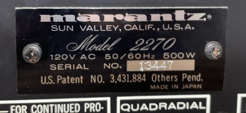 Vintage MARANTZ Serial#13447 MODEL 2270 Stereophonic Receiver Tested Video See gallery