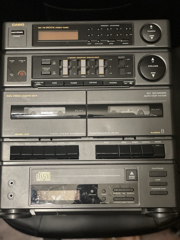 VINTAGE CASIO STEREO SYSTEM CD CASSETTE AM/FM DUAL DECK RETRO 🔥 RARE FIND! gallery