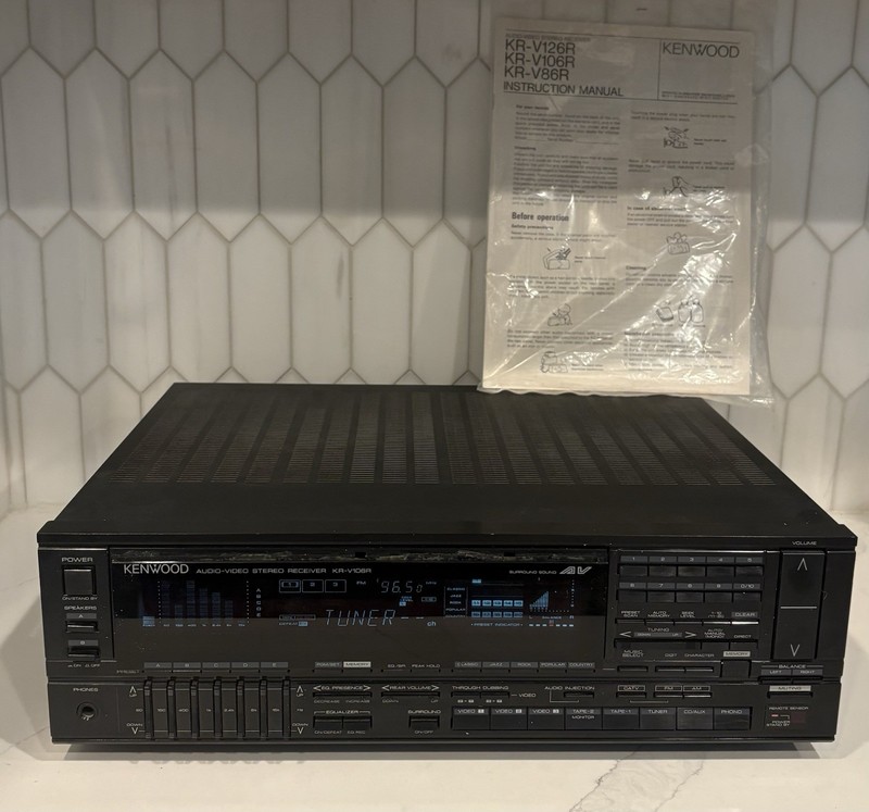 Vintage Kenwood KR-V106R Audio Video Receiver With Manual. See Video ▶️