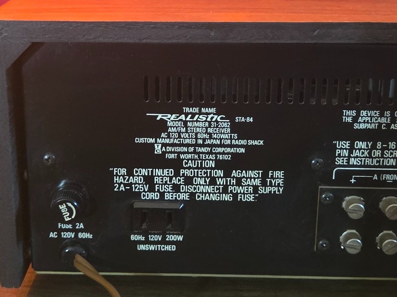 Realistic STA 84 AM/FM Stereo Receiver - Silver Face - Clean! Working! gallery