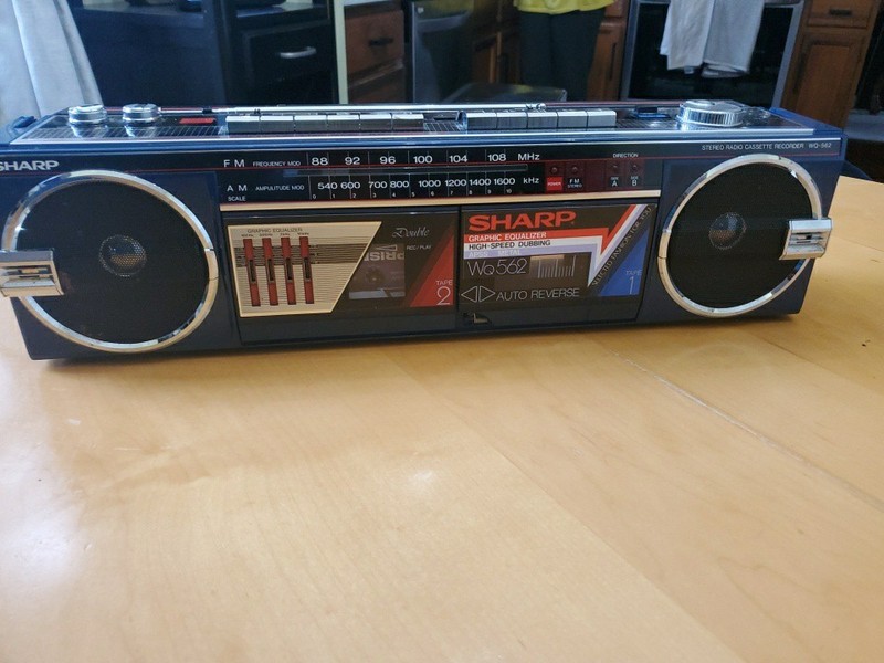 SHARP WQ-562(BK) AM/FM Stereo Dual Cassette Recorder – Black
