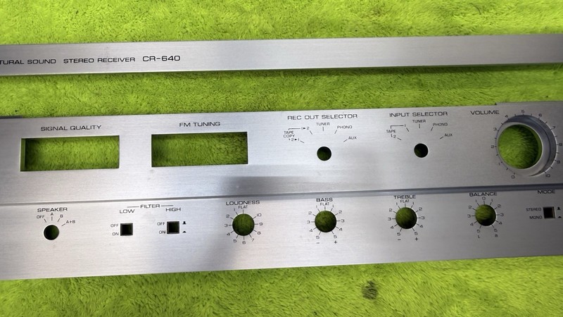 Yamaha CR-640 Receiver OEM FRONT SILVER PLATE GOOD COND SEE PICS 🔥🔥 gallery