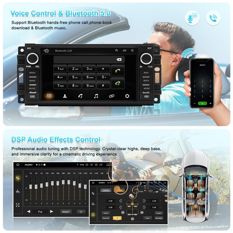 Kufuesggerta Android 13 Car Stereo For Jeep Wrangler Dodge Chrysler 7 Hd Touch gallery