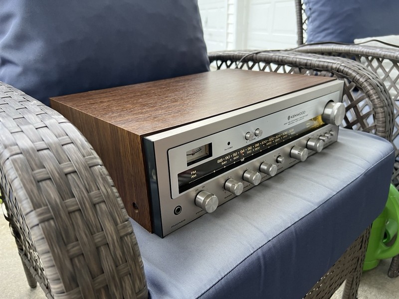 Minty Vintage 1970’s Wood Cabinet Silver Face Kenwood KR-2600 AM/FM Receiver gallery
