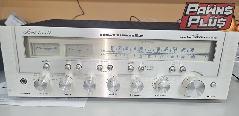 Marantz 1550 Vintage AM/FM HiFi Silver Face Stereo Receiver TESTED