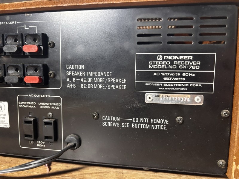 Vintage Pioneer SX-780 AM/FM Stereo Receiver Silver Face gallery