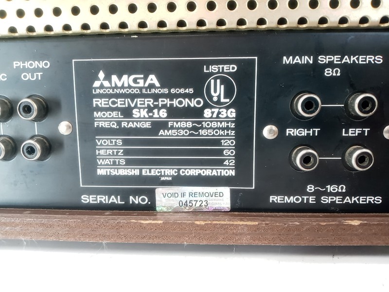 Mitsubishi SK-16 MGA 873G Modified Stereo Receiver For Parts *AS-IS* EB-15013 gallery