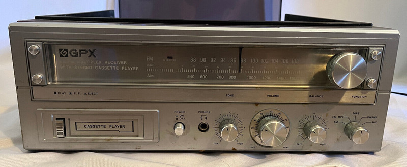 Rare Vtg GPX Grand Prix Model 4625 AM/FM Stereo Receiver Phono Cassette Tested gallery
