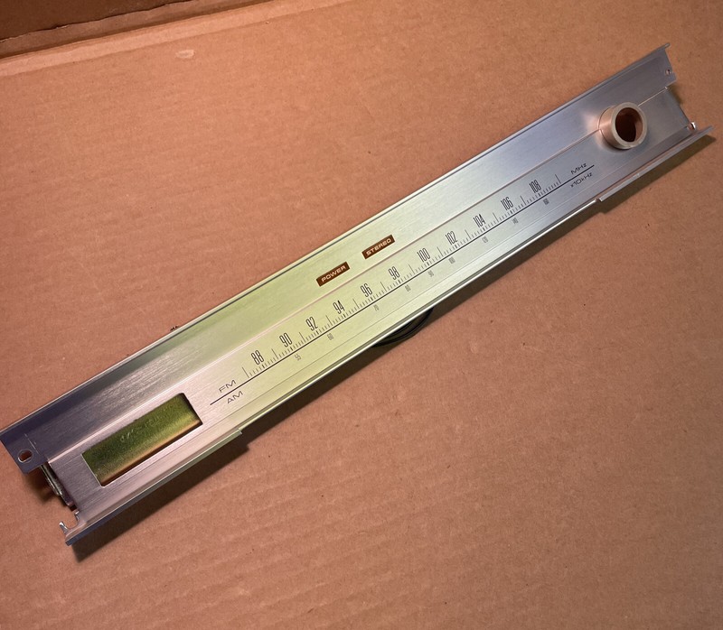 PIONEER SX-450 Receiver Parts: Tuning Dial Face Plate w/ Power / Stereo Lights