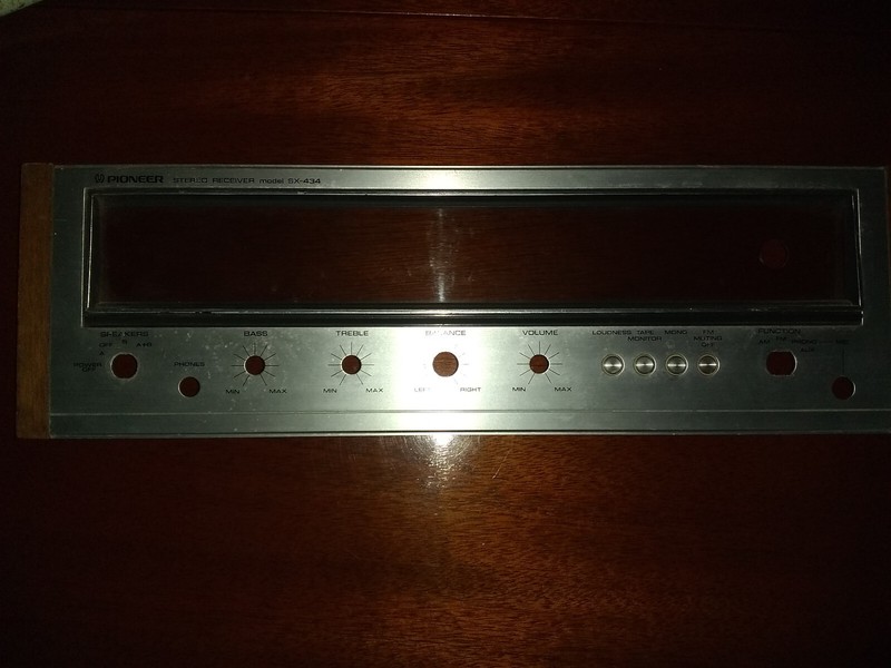 Pioneer SX 434 Receiver Faceplate With Walnut End Blocks