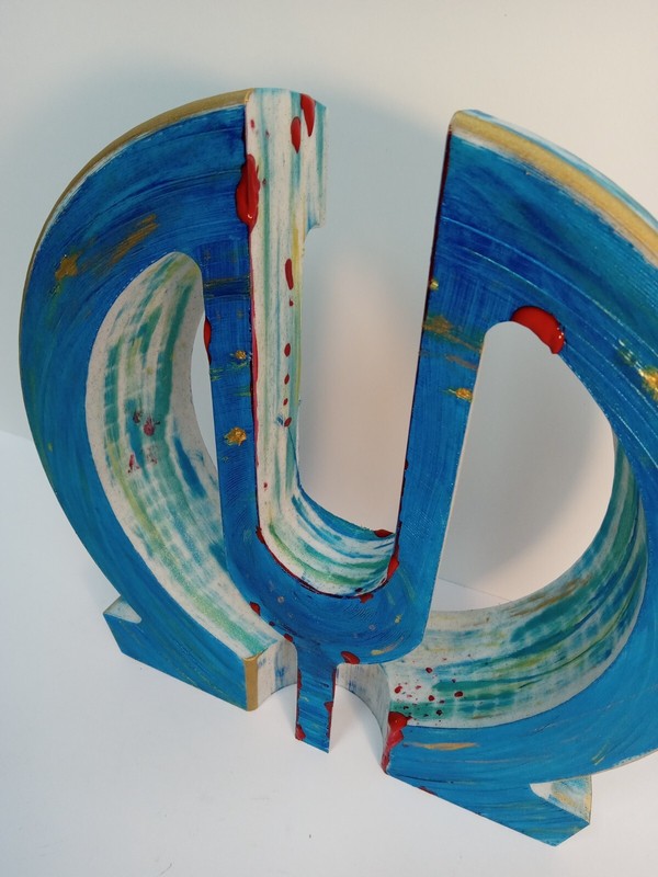 LARGE Curved Pioneer Logo Art - Hand Painted Original gallery