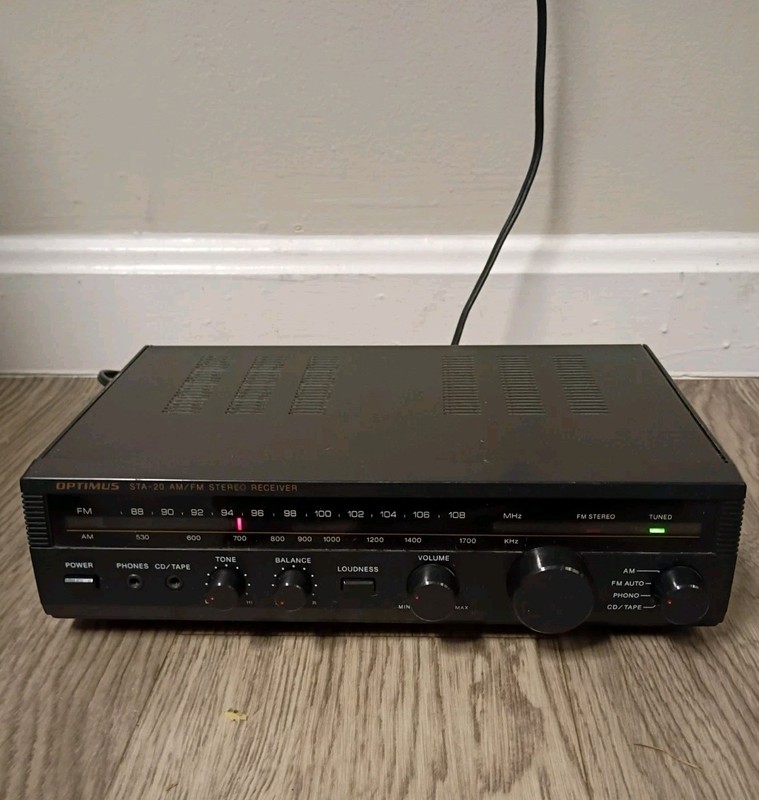 OPTIMUS STA-20 AM/FM STEREO RECEIVER 31-1979 TESTED FULLY NO REMOTE