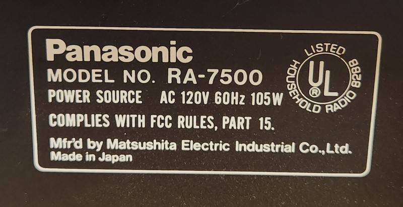Vintage Panasonic RA-7500 Stereo Receiver AM/FM Cassette Player Japan Working gallery