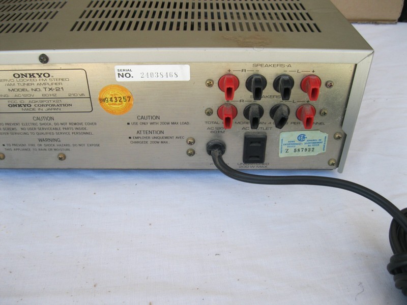 Watch video - Onkyo TX-21 Servo Locked AM/FM Stereo Amplifier (1982-83) -- AS IS gallery