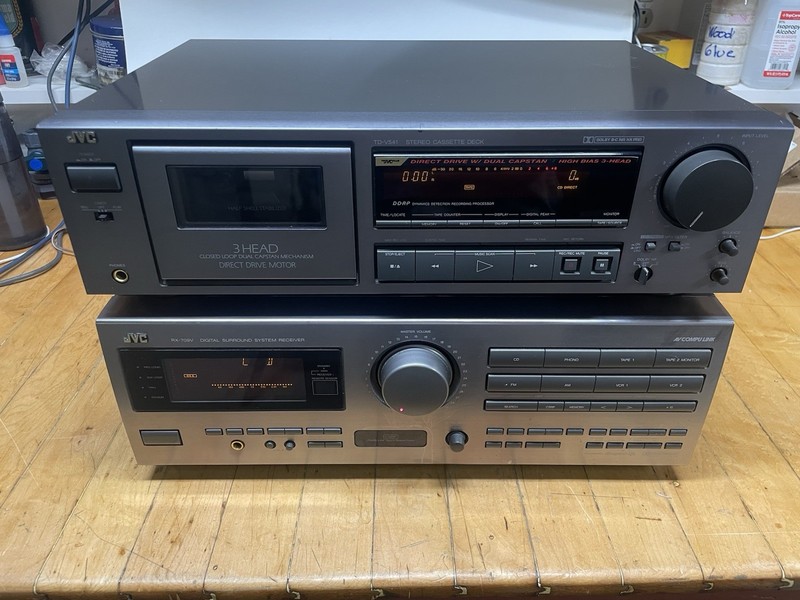 JVC RX709V receiver and JVC TD541 cassette deck