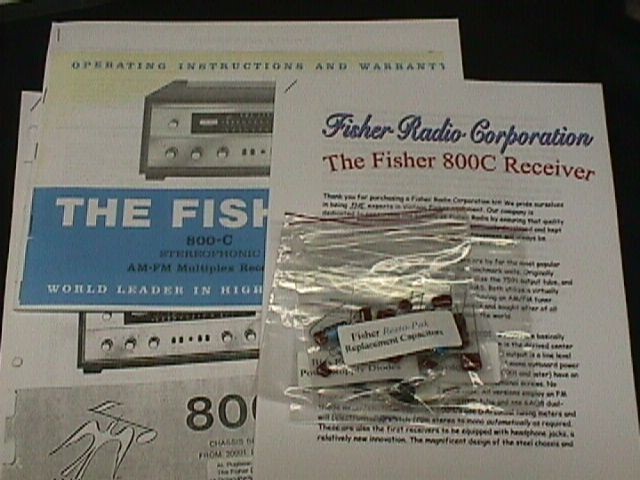 Fisher 800-C 800C Vacuum Tube Receiver Restoration Kit with FULL COLOR PHOTOS!