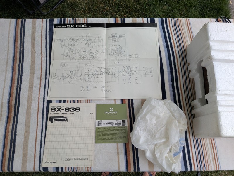 Pristine Pioneer SX-636 Vintage Stereo Receiver w/ Original Box, Foam, Documents gallery