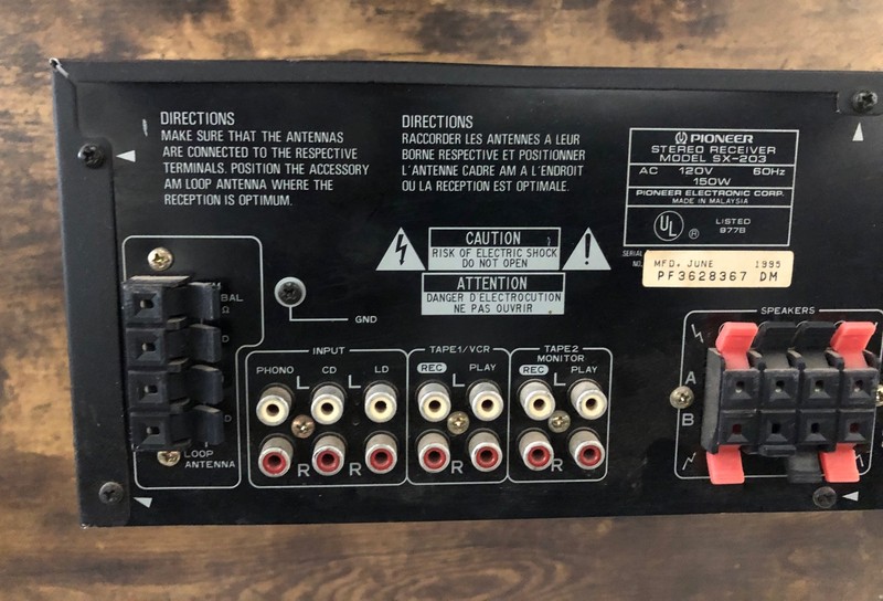 Vintage Pioneer SX-203 Stereo Receiver * AC cord * * Works No Remote gallery