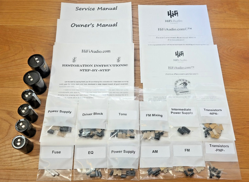 Sansui QRX-6500 rebuild restoration recap service kit repair filter capacitor gallery