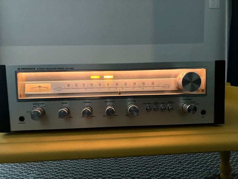 Vintage Pioneer SX-450 Stereo Receiver Silver Face Serviced