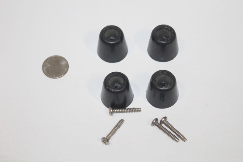 Set of 4 Bottom Feet & Screws - Vintage Grommes Precision Receiver Amp 512 Part gallery