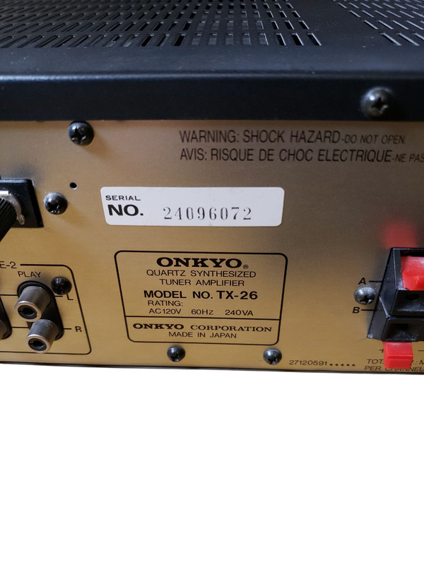 Vintage Onkyo Model TX-26 Quartz Synthesized Tuner Amplifier | Tested gallery