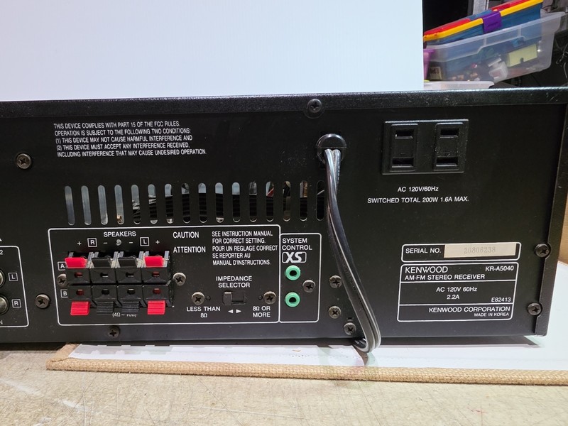 Kenwood KR-A5040 AM-FM Stereo Receiver 200W Tested Works No Remote Included gallery