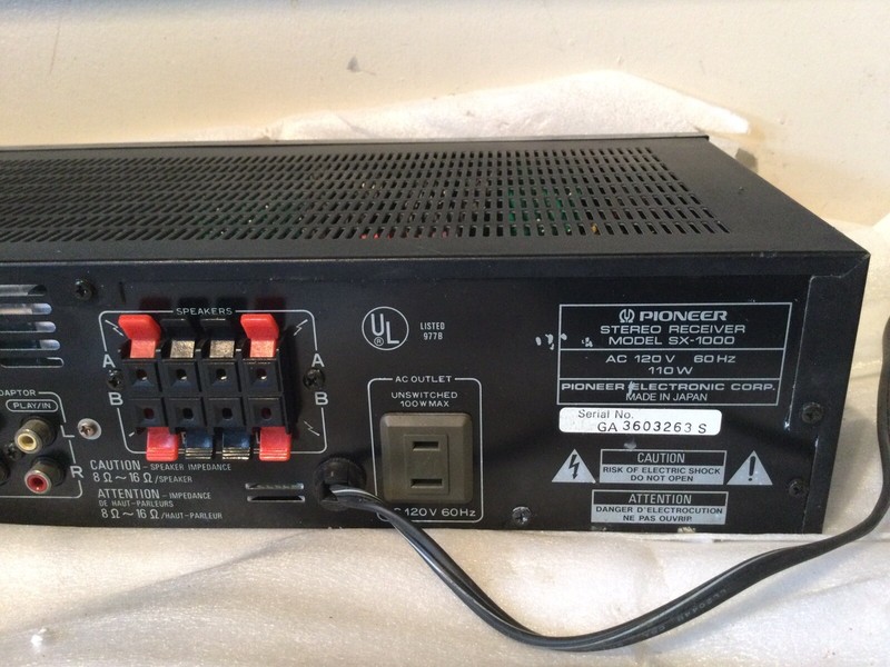 Vintage Pioneer Model SX-1000 Stereo Receiver - Parts or Repair gallery