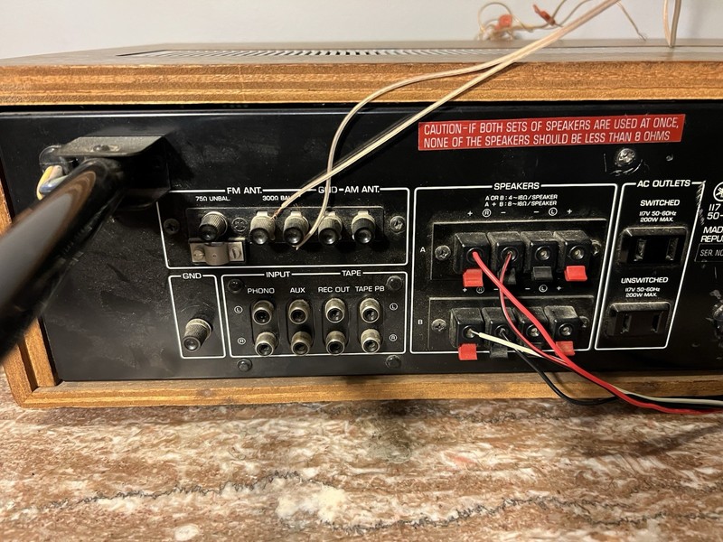 Beautiful Vintage 1970’s Yamaha CR-450 Silver Face Wood Cabinet Stereo Receiver gallery