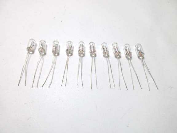 10 (Ten) Bulbs 6 Volt 3mm Light Bulbs Very Small - Tiny Miniature Mini Lamp Bulb
