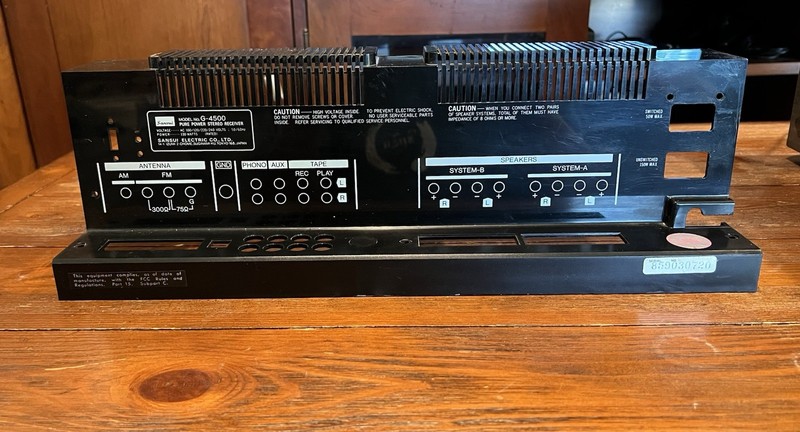 Sansui G-4500 Receiver Back Panel Replacement, Good Condition