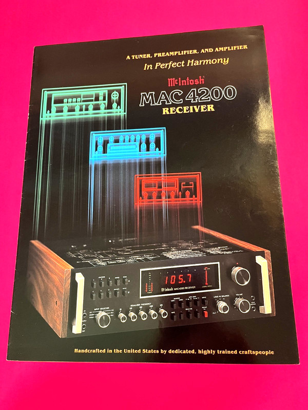 McIntosh MAC4200 6-PAGE Brochure - NEW LOW PRICE