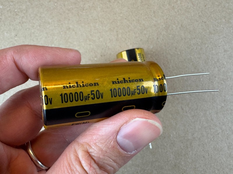 2 New Main Capacitors Pioneer SX-780 SA-7500 II Nichicon 10000 uf 50v 25mm gallery