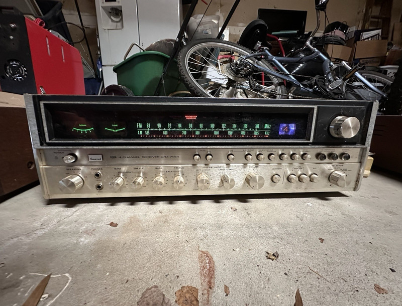 Sansui QRX-7001 4-Channel Vintage Stereo Receiver Silver Face Wood Case